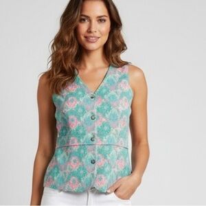 BRADLEY Vintage 70’s Polyester Sleeveless Button Down Vest
